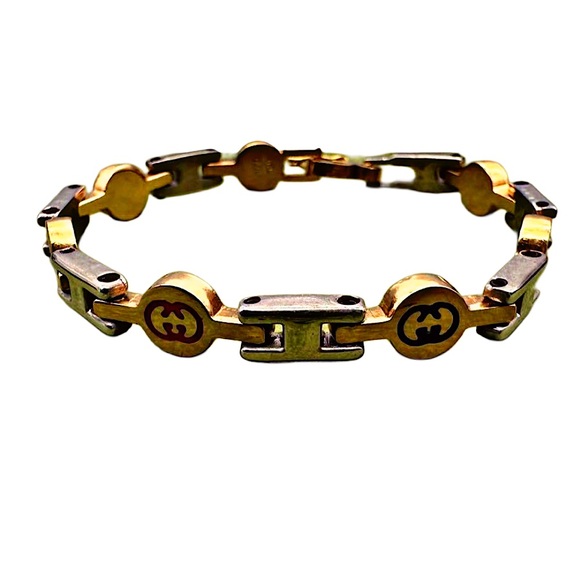 Gucci Jewelry - Authentic Vintage Gucci Rare Gold & Silver Plated GG Link Bracelet